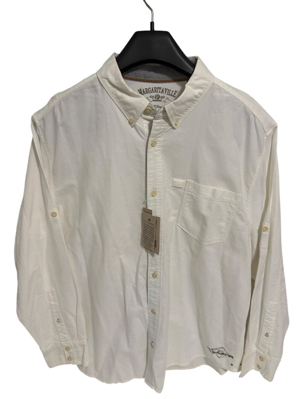Margaritaville White Linen Long Sleeve Shirt Mens Size XXL NWT